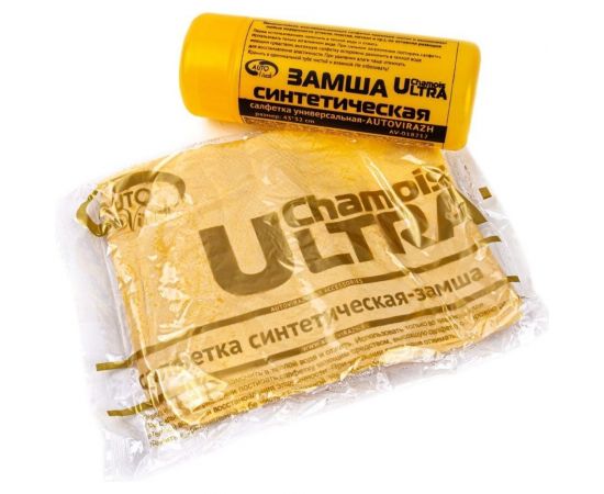 Салфетка из замши в тубусе AUTOVIRAZH малая, 43/32/0.2 см AV-018312 