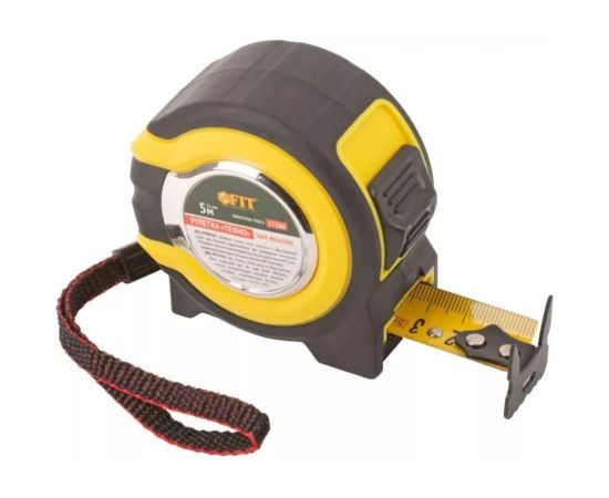 Рулетка FIT ""Техно"" прорезиненный корпус, двойной стопор, 5 м, 25 мм 17266 