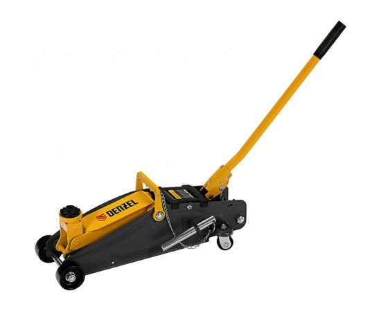 Гидравлический подкатной домкрат Denzel с фиксатором, 2,8 т, 135-385 мм, в кейсе 51156 