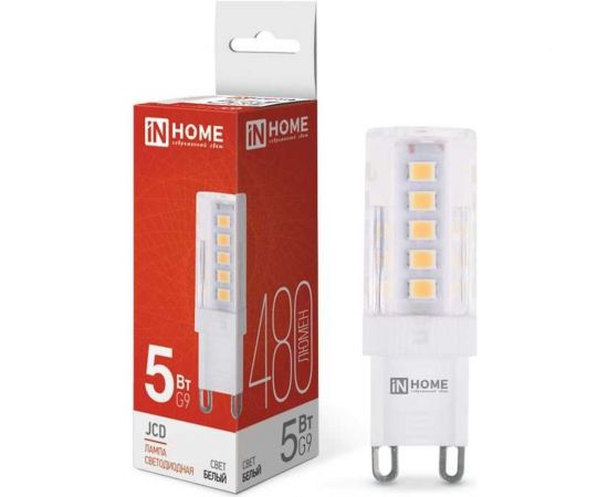 Светодиодная лампа IN HOME LED-JCD 5Вт 230В G9 4000К 480Лм 4690612036328 