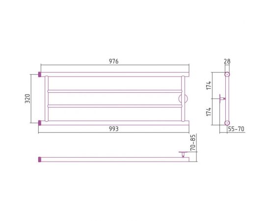 Полотенцесушитель Стилье Минор 0600 320х1000 2 П 00600-3210 – изображение 2