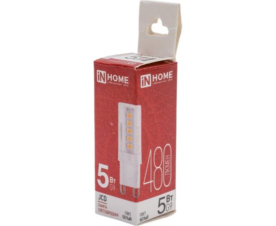 Светодиодная лампа IN HOME LED-JCD 5Вт 230В G9 4000К 480Лм 4690612036328 – изображение 5