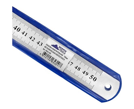 Измерительная линейка vertextools 500мм, металлическая 3042-500 – изображение 3