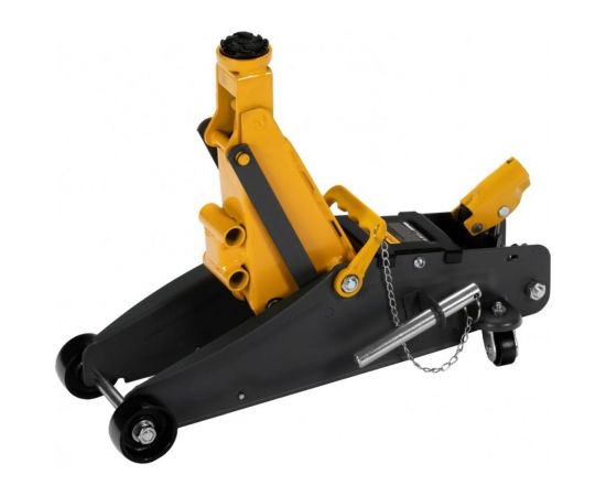 Гидравлический подкатной домкрат Denzel с фиксатором, 2,8 т, 135-385 мм, в кейсе 51156 – изображение 9