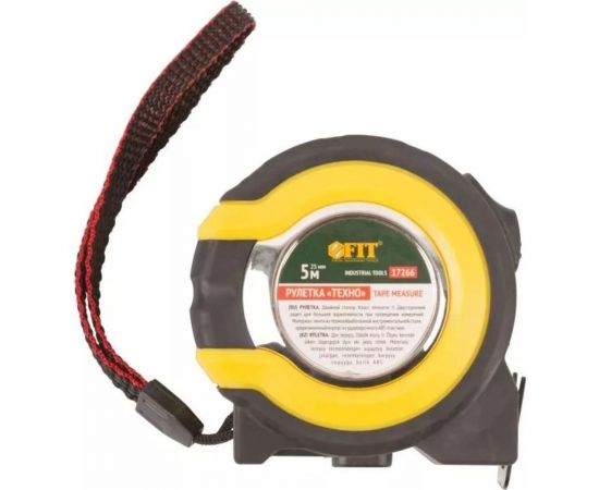 Рулетка FIT ""Техно"" прорезиненный корпус, двойной стопор, 5 м, 25 мм 17266 – изображение 5