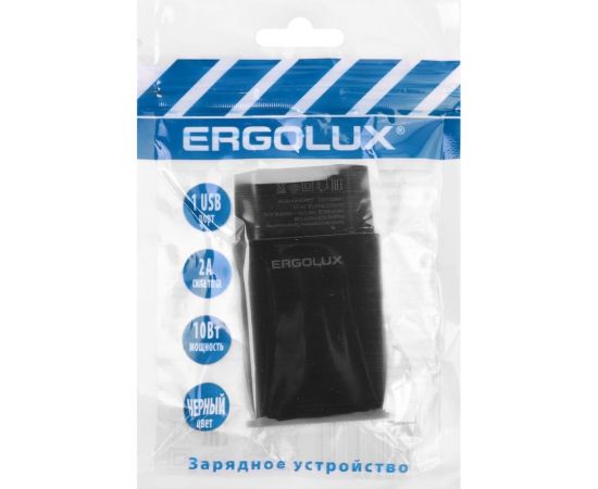 Сетевой адаптер 1usb Ergolux Elx-рa01p-c02 промо 100-220в, 5v/2а, черный, пакет 15107 – изображение 3