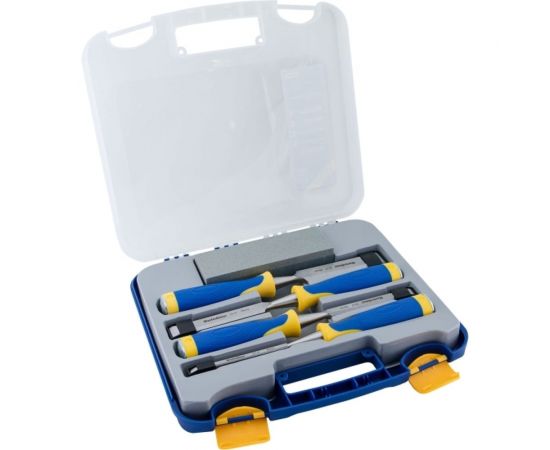 Набор стамесок МастерАлмаз в пластиковом кейсе, 8, 10, 18, 25 мм + точильный камень 10507108 – изображение 3