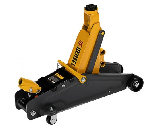 Гидравлический подкатной домкрат Denzel с фиксатором, 2,8 т, 135-385 мм, в кейсе 51156 – изображение 10