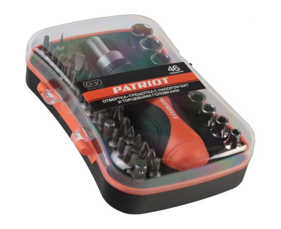 Отвертка-трещотка с битами и торцевыми головками PATRIOT SPS-46 46 предметов Patriot (1165) 350003304 – изображение 5
