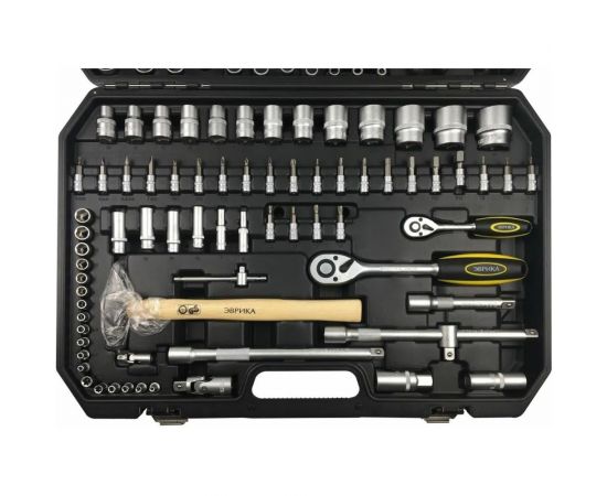 Набор инструмента ЭВРИКА 1/4"", 1/2"" DR, 6-гранный, 101 предмет ER-80001 – изображение 2