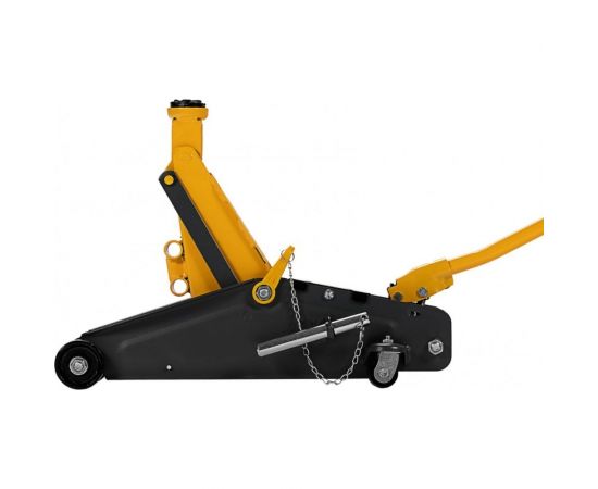 Гидравлический подкатной домкрат Denzel с фиксатором, 2,8 т, 135-385 мм, в кейсе 51156 – изображение 8