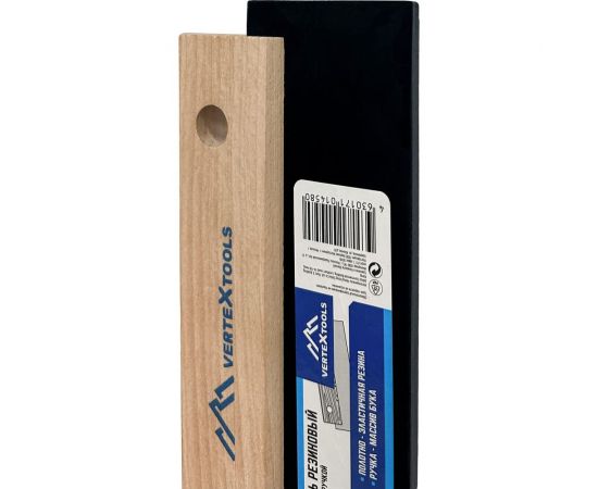Резиновый шпатель vertextools 195 мм, с деревянной ручкой 1606-195 – изображение 5