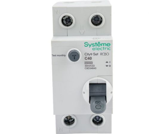 Автоматический выключатель дифференциального тока Systeme Electric City9 set АВДТ 1p+n с 40а 4.5ka 30мА тип-aс 230В C9D34640 – изображение 3