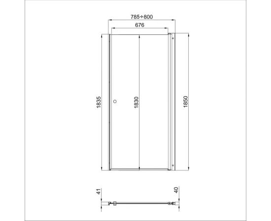 Душевая дверь Triton Уно 80x185, хром, прозрачный Щ0000036857 – изображение 5