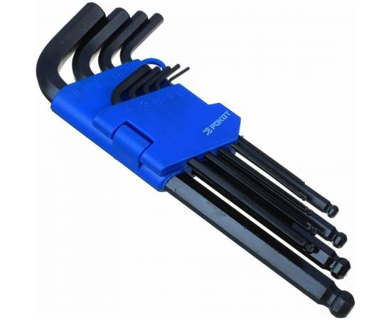 Набор удлиненных ключей-шестигранников с шаром РОКОТ 1.5-10 мм, 9 шт. 633-019 