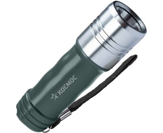 Ручной фонарь КОСМОС 3Вт LED/3xAAА/корпус алюминий, PC-ABS/ремешок ручной, KOS110B 