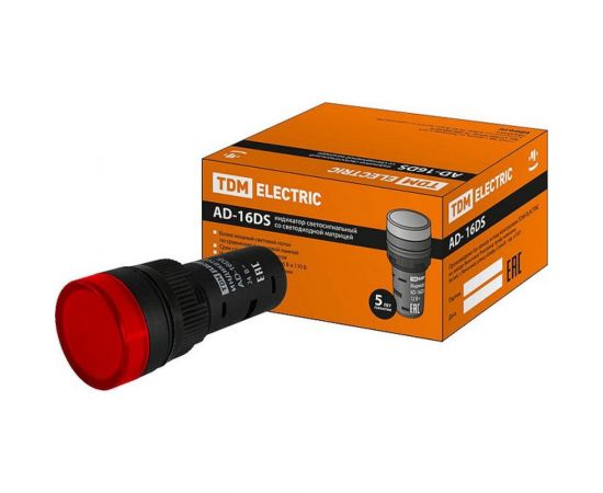 Лампа TDM AD-16DS матрица, d16мм, красный, 24В, AC/DC SQ0702-0056 