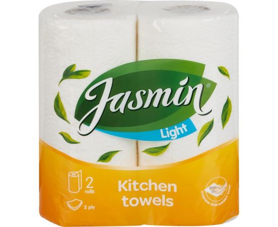 Бумажные полотенца Jasmin light 2 слоя, 2 рулона, белые П502151 