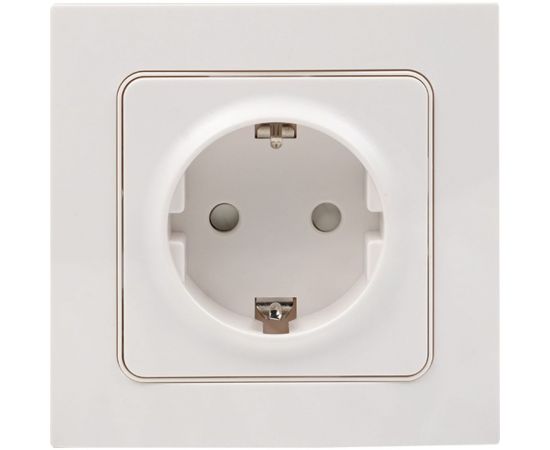 1-местная розетка EKF PROxima Стокгольм, с заземлением, 16А, белая, с защитными шторками EXR16-028-10 