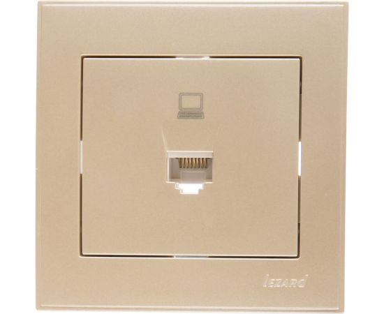 LEZARD 703-3030-139 RAIN Розетка компьютерная жемчужно-белый металлик 