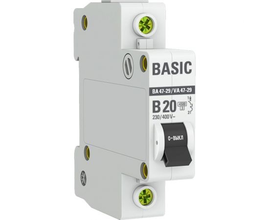 Автоматический выключатель EKF Basic ВА 47-29, 1P, 20А, B, 4,5кА, SQ mcb4729-1-20-B – изображение 4
