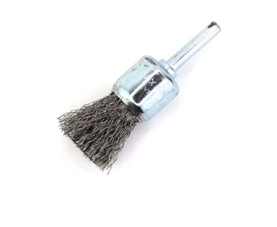 Щетка для дрели концевая 24 мм, с хв-м 6 мм, гофрированная нержавеющая сталь 0.30 мм 9-044 EuroBrush FW-WSS3 – изображение 5