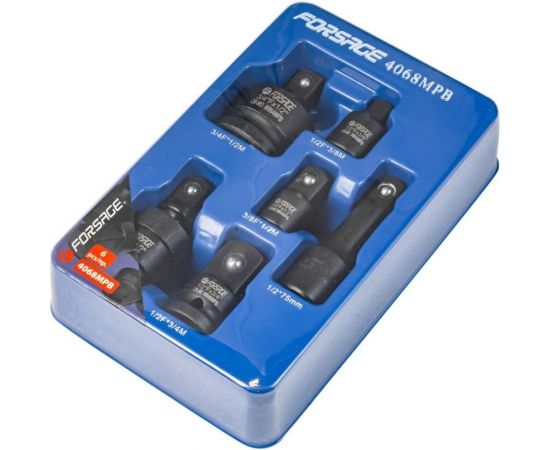 Набор адаптеров ударных 6 предметов, удлинитель 125 мм, кардан 1/2 в ложементе f-4068mpb Forsage 52603 – изображение 2