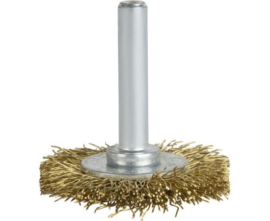 Щетка дисковая волнистая с хвостовиком 100 мм, проволока - латунь 0.30 мм DEBEVER DB80163377 – изображение 2