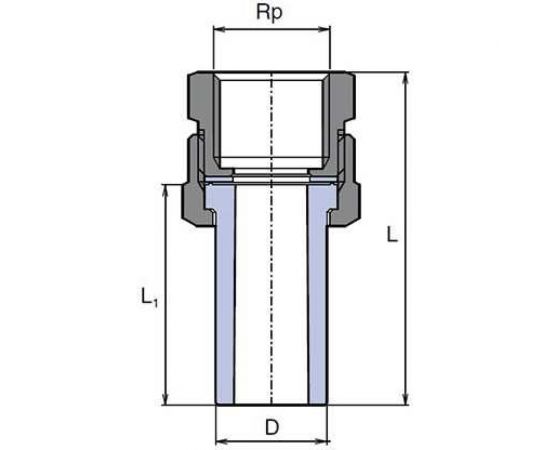Муфта WAVIN EKOPLASTIK PP-R D32x1""РВ, со сгоном, EK SSI03232XX – изображение 3