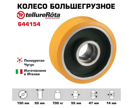 Колесо (150 мм; 700 кг) Tellure rota 644154 – изображение 8