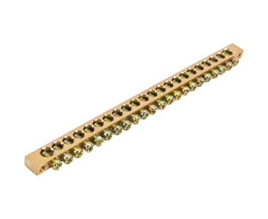 Шина ЭРА NO12210 PEN земля-ноль 6x9мм 22/2 латунная с креплениями по краям Б0047224 – изображение 4