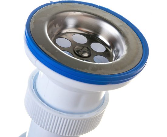 Сифон VIRPLAST "Элит" 1x40 мм с нержавеющей чашкой D70 мм и с гофротрубой L8 30986170 – изображение 6