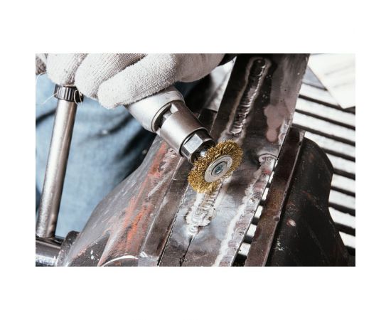 Щетка дисковая волнистая с хвостовиком 100 мм, проволока - латунь 0.30 мм DEBEVER DB80163377 – изображение 3