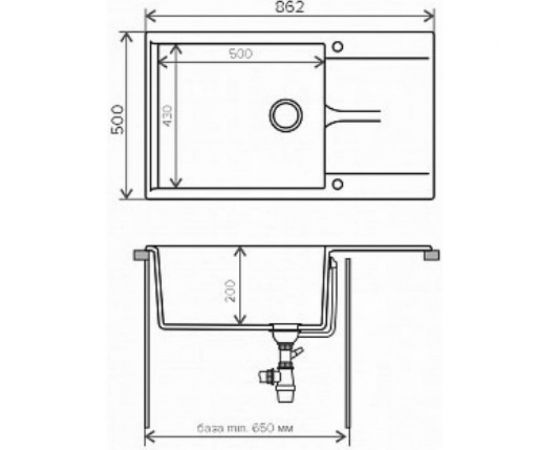 Кухонная мойка Polygran GALS-862 (№36 Белый Хлопок) 473356 – изображение 2