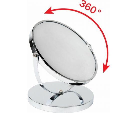 Настольное зеркало BRABIX круглое, диаметр 17 см, двустороннее, с увеличением, металлическая 607422 – изображение 3