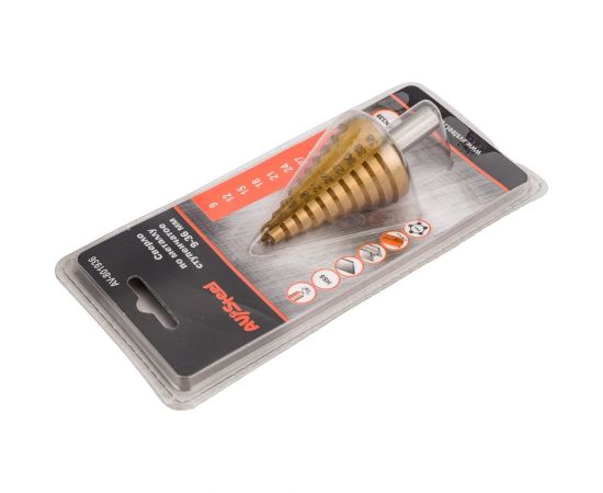 Сверло ступенчатое по металлу (9-36х56х80 мм; HSS) AV Steel AV-801936 – изображение 3