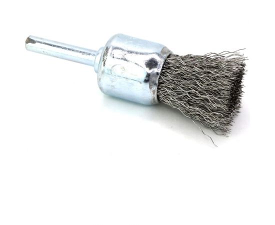 Щетка для дрели концевая 24 мм, с хв-м 6 мм, гофрированная нержавеющая сталь 0.30 мм 9-044 EuroBrush FW-WSS3 – изображение 2
