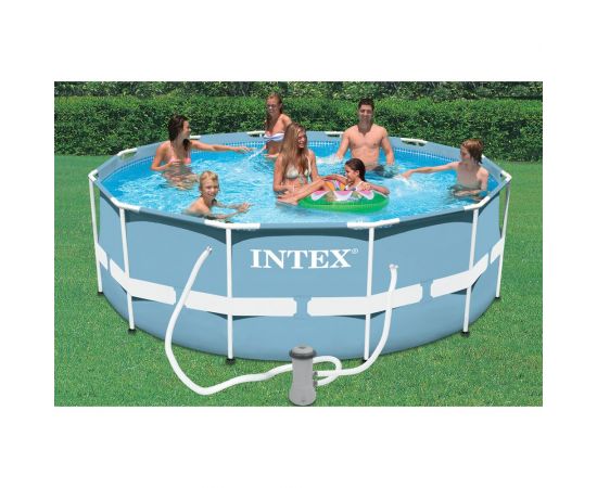 Каркасный бассейн Intex Prism Frame 366x122 см, 10685 л, фильтр-насос 3785 л/ч, лестница 26718 – изображение 3
