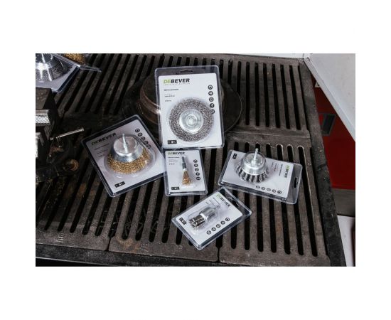 Щетка дисковая волнистая с хвостовиком 100 мм, проволока - латунь 0.30 мм DEBEVER DB80163377 – изображение 4