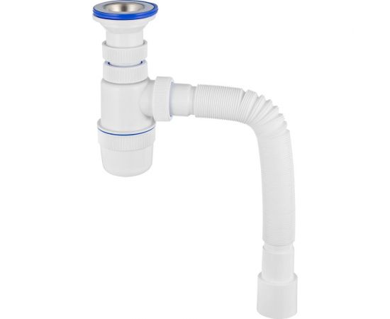 Сифон VIRPLAST "Элит" 1x40 мм с нержавеющей чашкой D70 мм и с гофротрубой L8 30986170 – изображение 3