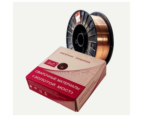 Проволока сварочная омеднённая JQ.MG50-6/ER70S-6 0.8 мм, 5 кг GOLDEN BRIDGE 133 – изображение 2