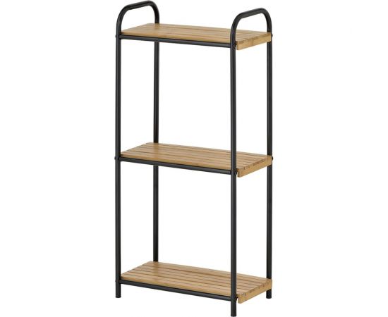 Напольный стеллаж UniStor FLORA 3 яруса, из стали и натурального бамбука 210624 