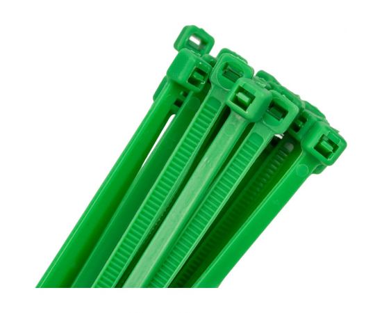 Кабельный хомут duwi нейлон, 250x3,6 мм, зеленый, 25 шт. 30240 7 