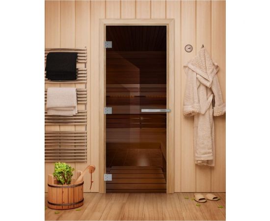 Дверь для бани DoorWood эталон бронза, 1900x700 мм, левая, петли слева DW-00014817 