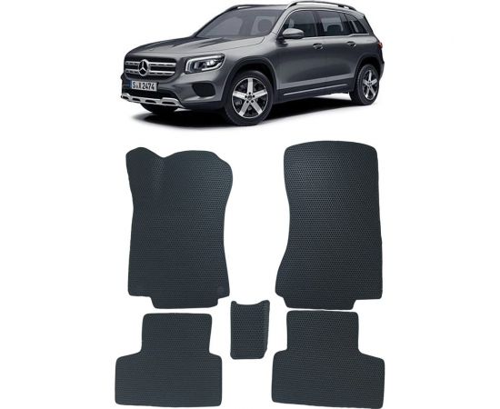 Ковры в салон автомобиля Eva Smart mercedes-benz glb-класс (x247) 2019 - эва сота чёрные c черной окантовкой 3279-B5B5-S 