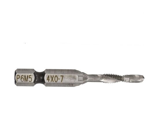 Сверло-метчик комбинированный М4, 4 мм, шаг 0.7 мм, длина 52 мм, хвостовик 1/4"", РемоКолор 35-5-905 