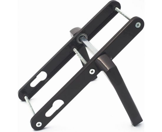 Нажимной гарнитур Дверной Страж 92/25 узкий, сплошной, коричневый, закруглённая планка ДС42289 