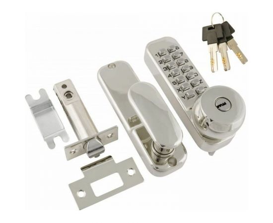 Кодовый замок НОРА-М 370 с фикс. хром 7336 