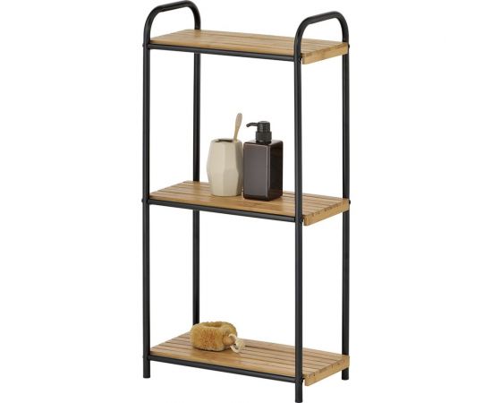 Напольный стеллаж UniStor FLORA 3 яруса, из стали и натурального бамбука 210624 – изображение 2