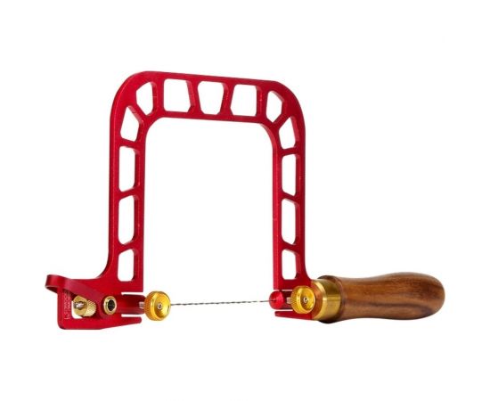 Ручная лобзиковая пила WOODWORK с полотном 100 мм, алюминиевая рамка, деревянная рукоятка, доп. полотно в комплекте HSS-100 – изображение 2